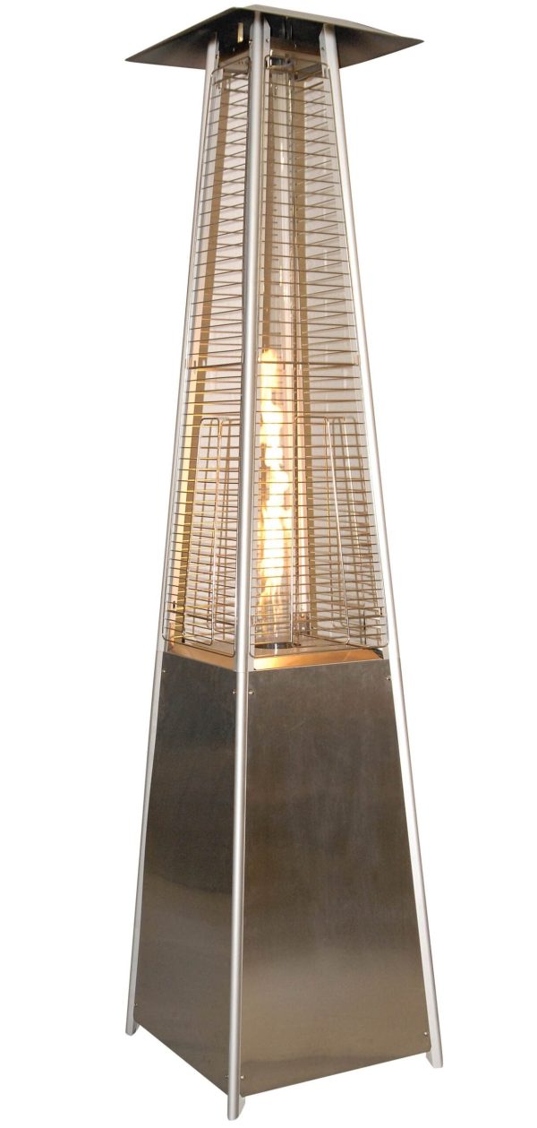 Terrassevarmer Lux Plus med flamme 220 cm. Rustfri - 13 kW - DEMO