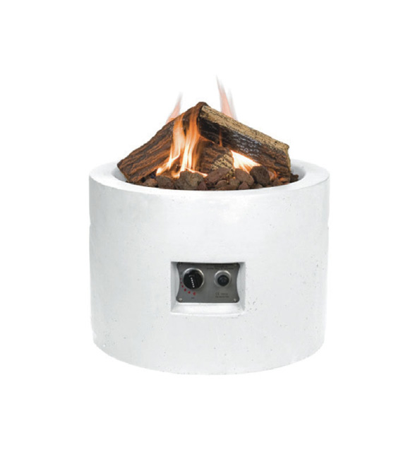 Rundt Happy Cocoon loungebord med pejs i hvid. 1 Rundt Happy Cocoon loungebord med pejs i hvid.