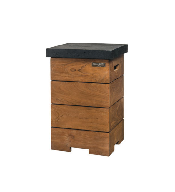 Happy Cocooning skjuler i teaktræ til gasflasker, gråt låg. 1 Happy Cocooning skjuler i teaktræ til gasflasker, gråt låg.