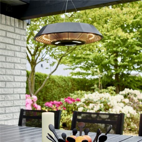 Hortus UFO loftmodel - fjernbetjening og LED lys - 2000W - Infrarød Halogen - Image 2