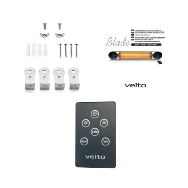 Veito Blade - 2000W - Infrarød Carbonrør - Fjernbetjening - 2 stk. - Image 5