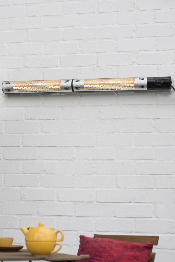 Golden væg- eller lofthængt infrarød kortbølge terrassevarmer m/fjernbetjening 2200 W sort. - Image 3