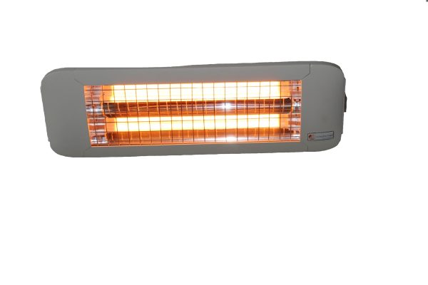 Knoch Technik ComfortSun 2000 W infrarød kortbølge terrassevarmer med afbryder og White Glare rør - Hvid