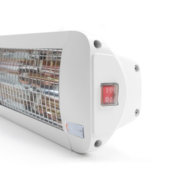Knoch Technik ComfortSun 2000 W infrarød kortbølge terrassevarmer med afbryder og White Glare rør - Hvid - Image 2