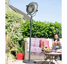 Vintage retro infrarød el terrassevarmer på gulvstander med carbonrør - 2100 W sort 2 Vintage retro infrarød el terrassevarmer på gulvstander med carbonrør - 2100 W sort - Image 2