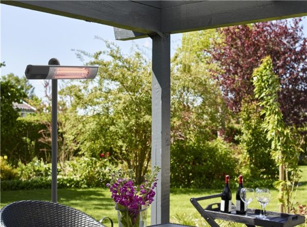Hortus Terrassevarmer gulvmodel med stander, infrarøde kortbølge rør, sort - 1500W - DEMO - Image 2