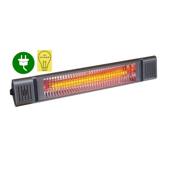 Hortus Terrassevarmer Væghængt m. fjernbetjening 2000W Grå 1 Hortus Terrassevarmer Væghængt m. fjernbetjening 2000W Grå